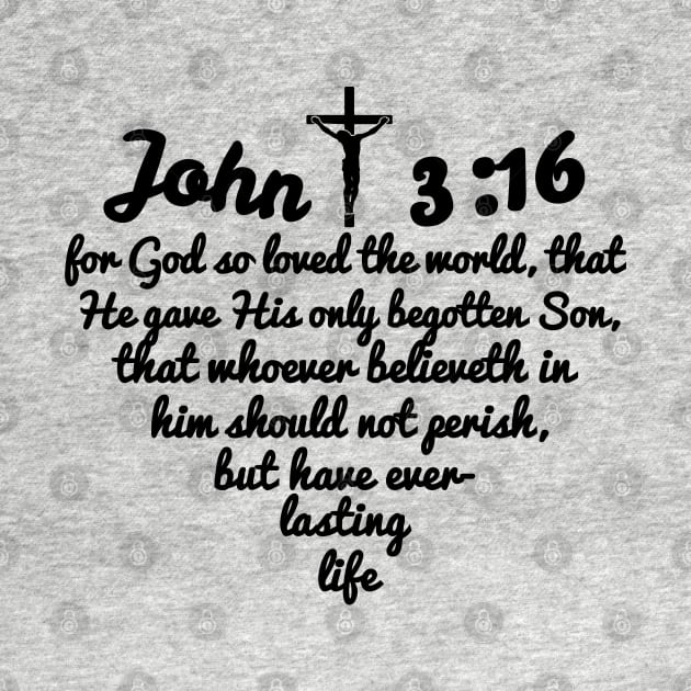 John 3:16 Bible Full Verse Heart by alltheprints